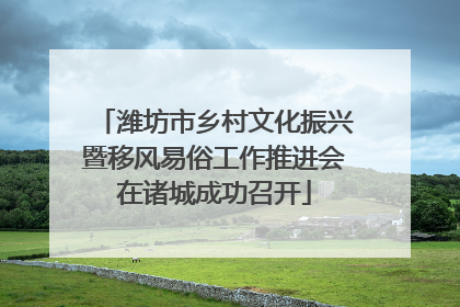 潍坊市乡村文化振兴暨移风易俗工作推进会在诸城成功召开