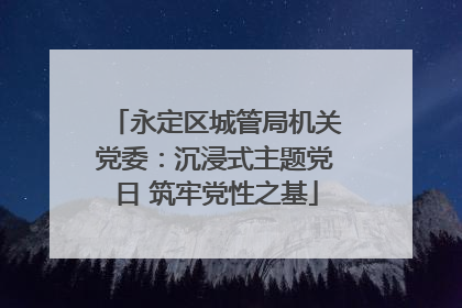 永定区城管局机关党委：沉浸式主题党日 筑牢党性之基
