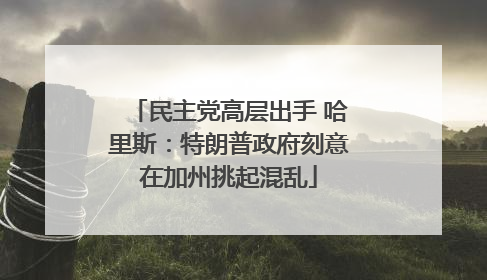 民主党高层出手 哈里斯:特朗普政府刻意在加州挑起混乱