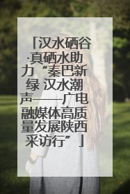 汉水硒谷·真硒水助力“秦巴新绿 汉水潮声——广电融媒体高质量发展陕西采访行”