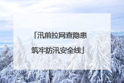 汛前拉网查隐患 筑牢防汛安全线