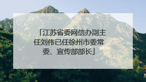 江苏省委网信办副主任刘伟已任徐州市委常委、宣传部部长