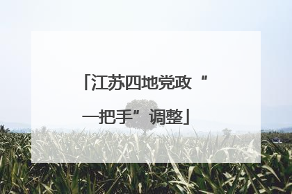 江苏四地党政“一把手”调整