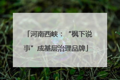 河南西峡：“枫下说事”成基层治理品牌
