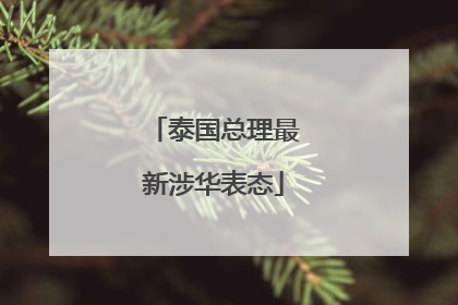 泰国总理最新涉华表态