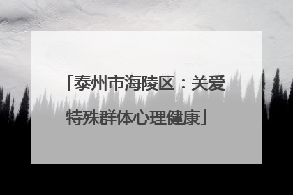 泰州市海陵区：关爱特殊群体心理健康