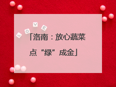 洛南：放心蔬菜点“绿”成金