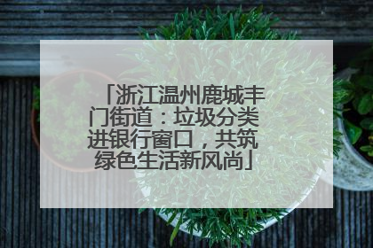 浙江温州鹿城丰门街道：垃圾分类进银行窗口，共筑绿色生活新风尚