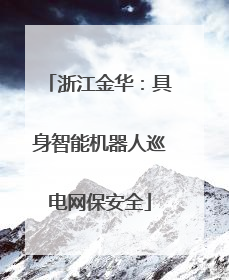 浙江金华：具身智能机器人巡电网保安全