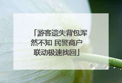 游客遗失背包浑然不知 民警商户联动极速找回
