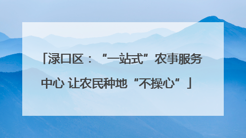 渌口区：“一站式”农事服务中心 让农民种地“不操心”