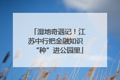 湿地奇遇记！江苏中行把金融知识“种”进公园里