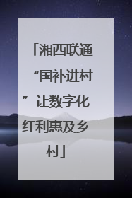 湘西联通“国补进村”让数字化红利惠及乡村