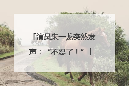 演员朱一龙突然发声：“不忍了！”