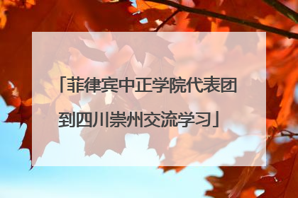 菲律宾中正学院代表团到四川崇州交流学习