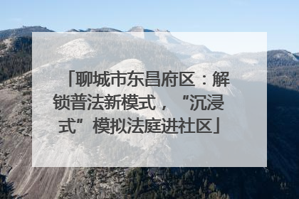 聊城市东昌府区：解锁普法新模式，“沉浸式”模拟法庭进社区