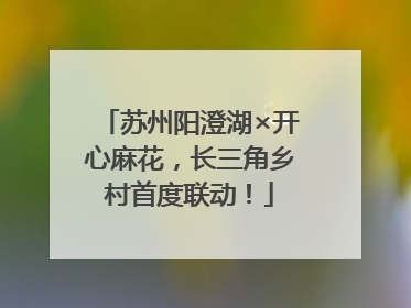 苏州阳澄湖×开心麻花，长三角乡村首度联动！
