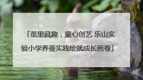 茧里藏趣，童心创艺 乐山实验小学养蚕实践绘就成长画卷