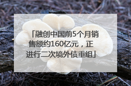 融创中国前5个月销售额约160亿元，正进行二次境外债重组