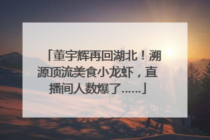 董宇辉再回湖北！溯源顶流美食小龙虾，直播间人数爆了……