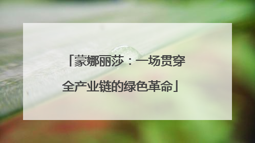蒙娜丽莎：一场贯穿全产业链的绿色革命
