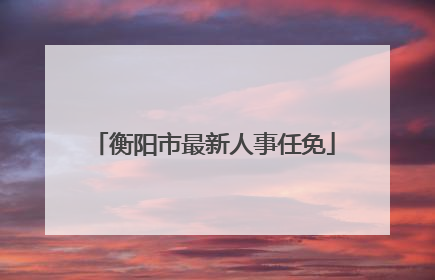 衡阳市最新人事任免