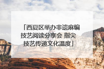 西夏区举办非遗麻编技艺阅读分享会 指尖技艺传递文化温度