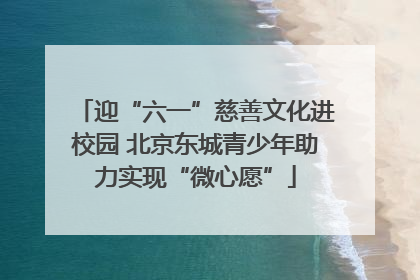 迎“六一”慈善文化进校园 北京东城青少年助力实现“微心愿”