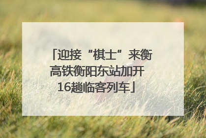 迎接“棋士”来衡 高铁衡阳东站加开16趟临客列车