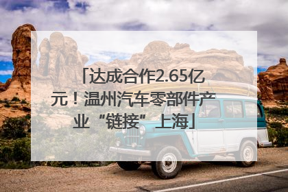 达成合作2.65亿元！温州汽车零部件产业“链接”上海