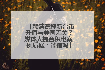 赖清德称新台币升值与美国无关？媒体人提台积电案例质疑：能信吗
