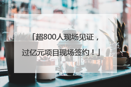 超800人现场见证，过亿元项目现场签约！