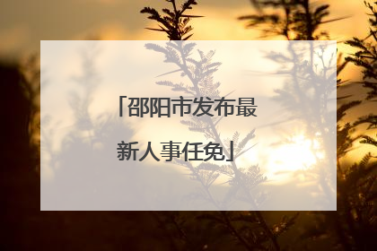 邵阳市发布最新人事任免