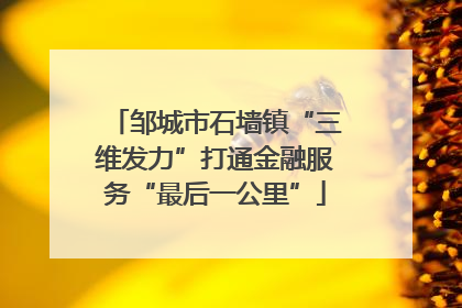 邹城市石墙镇“三维发力”打通金融服务“最后一公里”