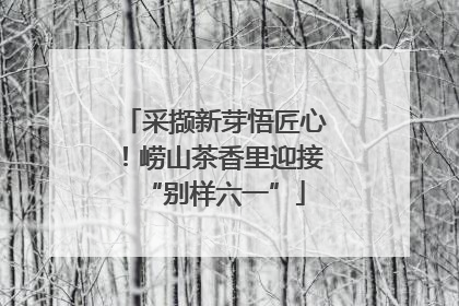 采撷新芽悟匠心！崂山茶香里迎接“别样六一”