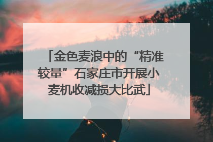 金色麦浪中的“精准较量”石家庄市开展小麦机收减损大比武