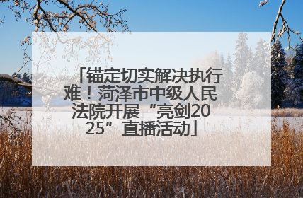 锚定切实解决执行难！菏泽市中级人民法院开展“亮剑2025”直播活动