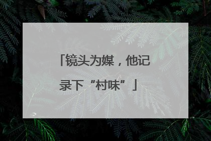 镜头为媒，他记录下“村味”