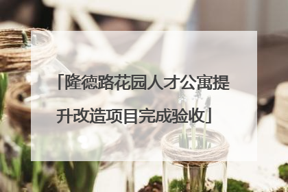 隆德路花园人才公寓提升改造项目完成验收