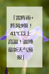 雷阵雨+阵风9级！41℃以上高温！淄博最新天气预报