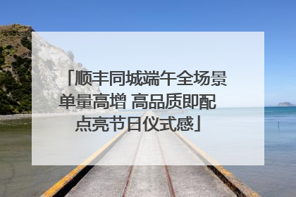 顺丰同城端午全场景单量高增 高品质即配点亮节日仪式感