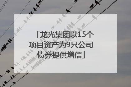 龙光集团以15个项目资产为9只公司债券提供增信
