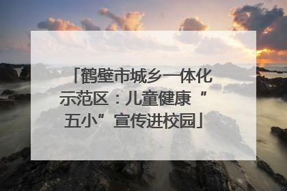 鹤壁市城乡一体化示范区：儿童健康“五小”宣传进校园