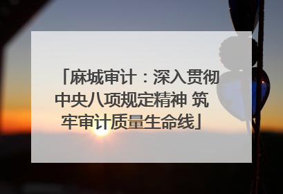麻城审计：深入贯彻中央八项规定精神 筑牢审计质量生命线