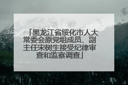 黑龙江省绥化市人大常委会原党组成员、副主任宋树生接受纪律审查和监察调查