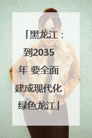 黑龙江：到2035年 要全面建成现代化绿色龙江