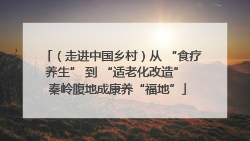（走进中国乡村）从 “食疗养生” 到 “适老化改造” 秦岭腹地成康养“福地”