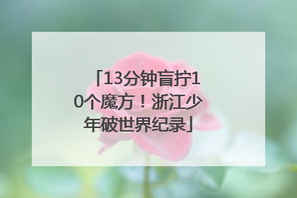 13分钟盲拧10个魔方！浙江少年破世界纪录