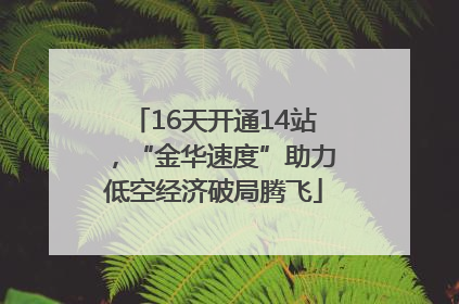 16天开通14站，“金华速度”助力低空经济破局腾飞