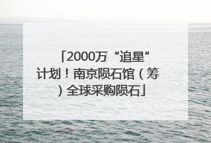 2000万“追星”计划！南京陨石馆（筹）全球采购陨石